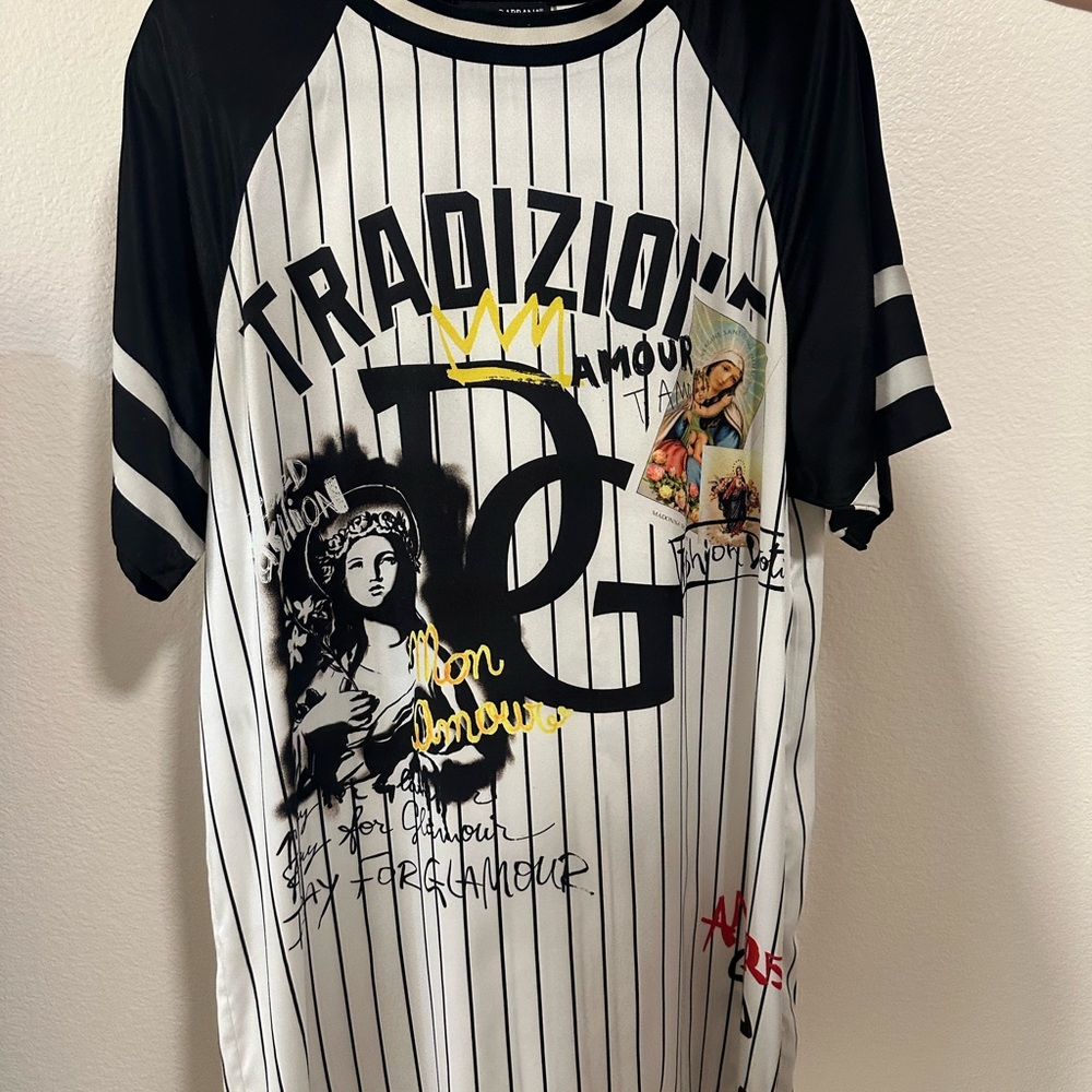 Dolce & Gabbana Black and White Striped Shirt